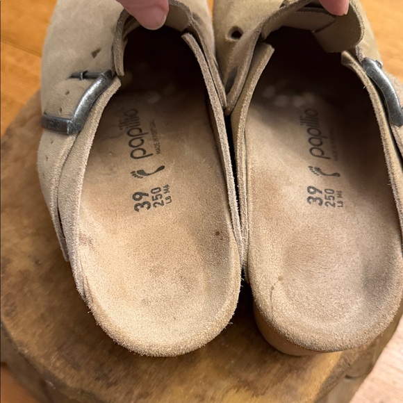 Tan wedge Suede Fanny Clogs with Buckle by papillo  size 39 - Picture 9 of 9